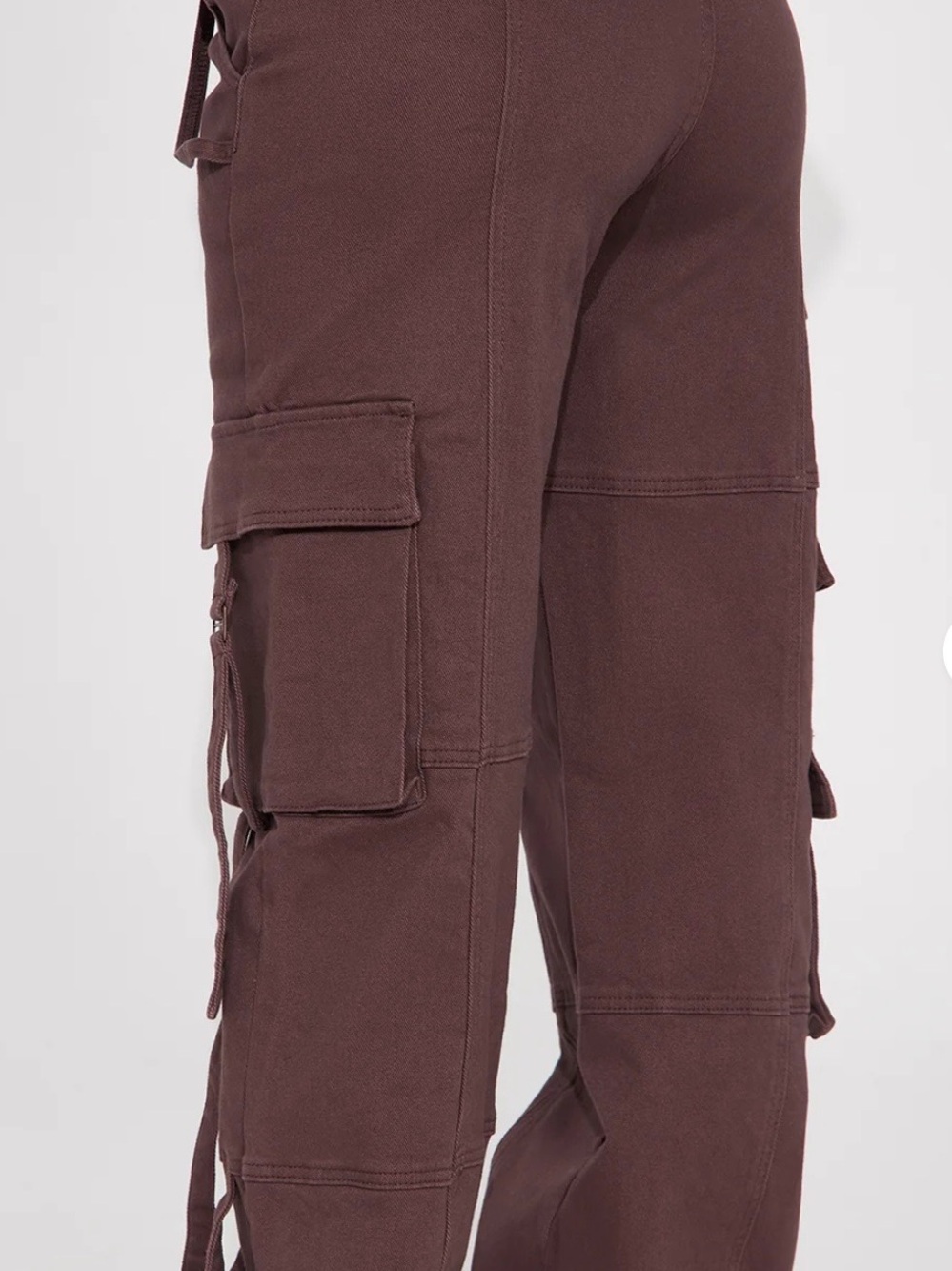 Fashion Nova Wide-Leg Cargo Pants in Brown - Picture 3 of 3